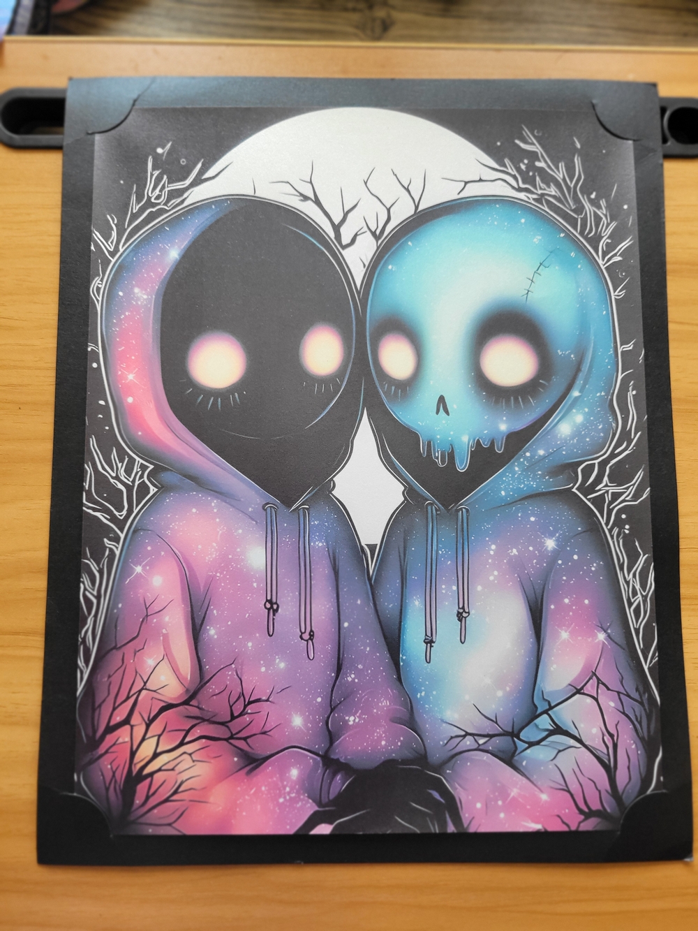 💀NEW💀 Hand Crafted Gothic Hooded Duo Art Print